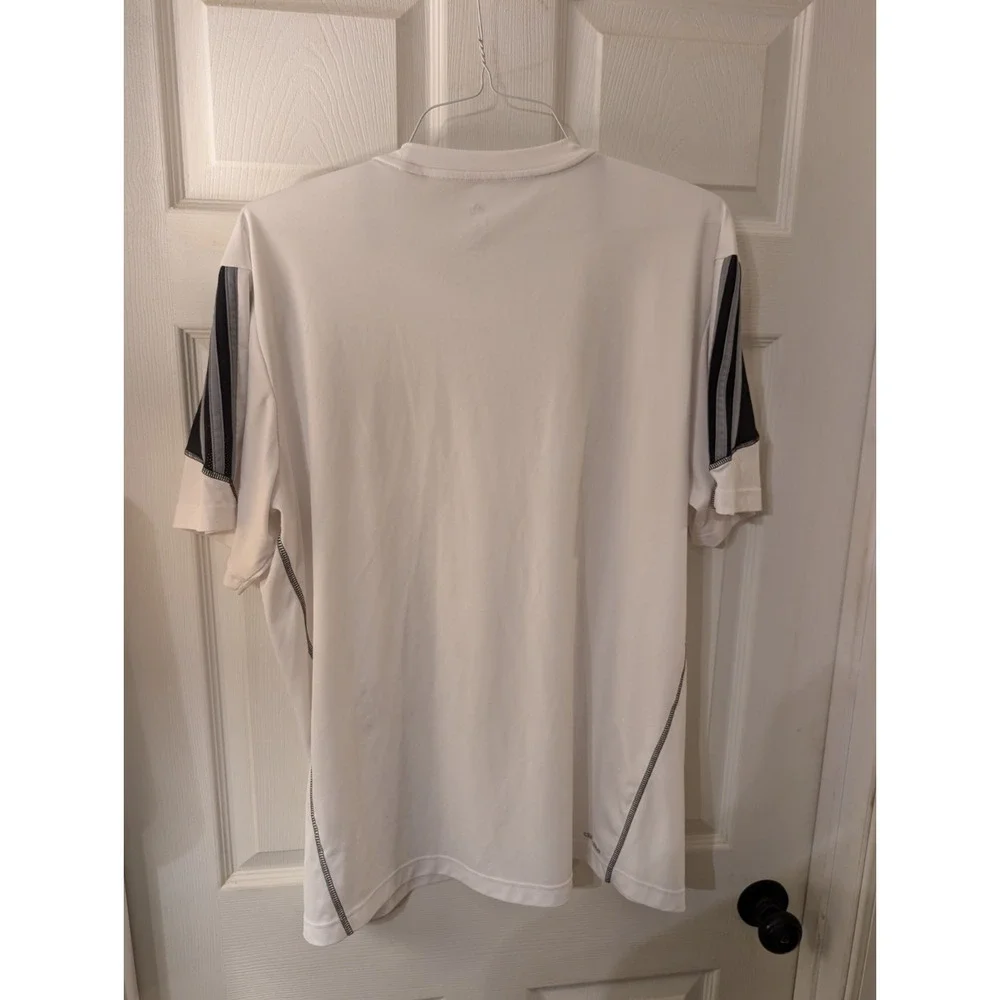 ADIDAS Mens Climalite Workout Fitness Running T-Shirt Black White Size XL